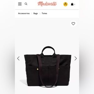 Madewell black commuter canvas tote bag - NEW!